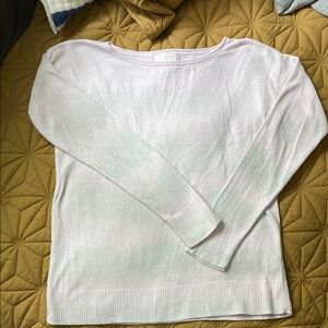 Barefoot Dreams Pink and Green Crew Neck Sweater Cozychic Ultra Lite XS